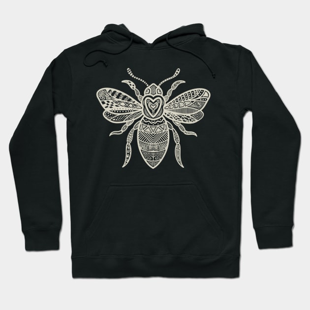 Dot Art Tattoo Style Bee For Bee lover and Beekeeper Hoodie by Mewzeek_T